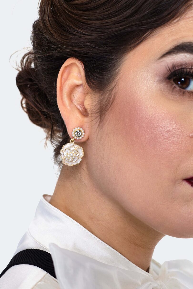 Pearly Flower Earrings  Shop now at Kitty Darling