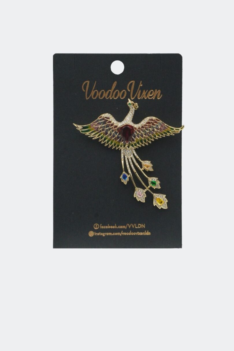 Phoenix Diamante And Gem Brooch  Shop now at Kitty Darling