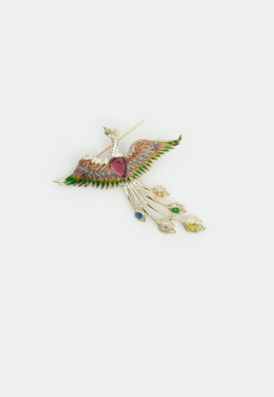 Phoenix Diamante And Gem Brooch – Jewellery | Kitty Darling