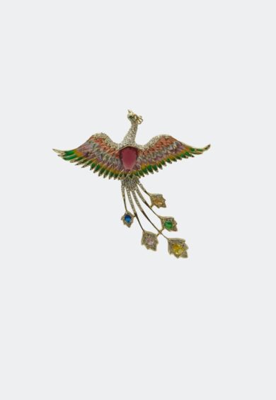 Phoenix Diamante And Gem Brooch – Jewellery | Kitty Darling