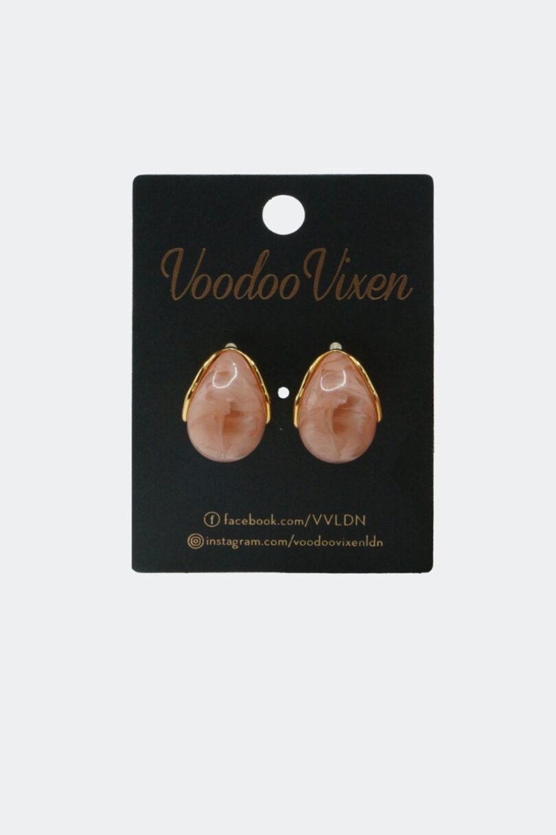 Pink Resin Teardrop Earrings  Shop now at Kitty Darling