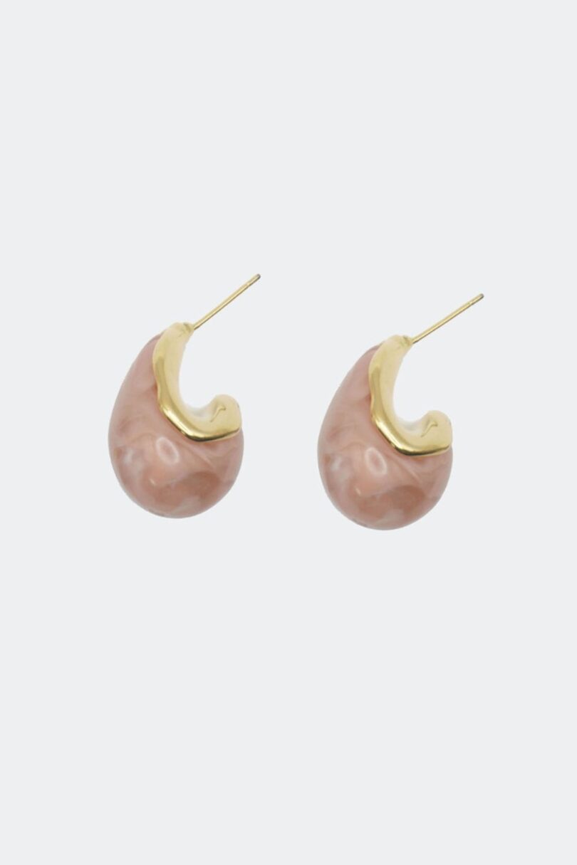 Pink Resin Teardrop Earrings  Shop now at Kitty Darling