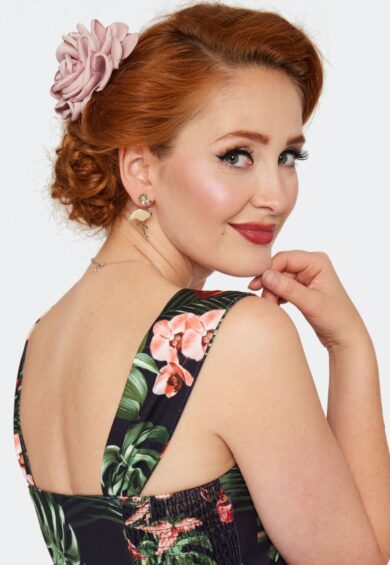 Pink Rose Flower Hairpin Brooch – Jewellery | Kitty Darling