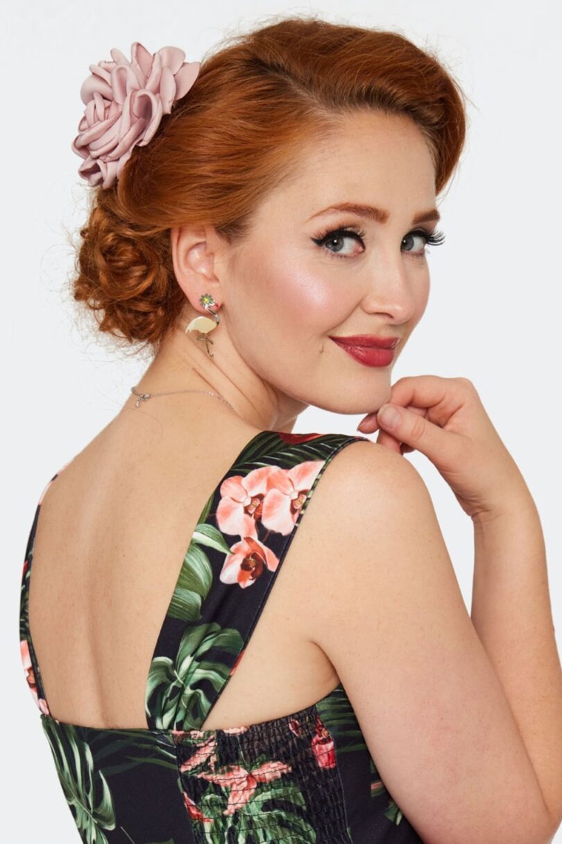 Pink Rose Flower Hairpin Brooch  Shop now at Kitty Darling