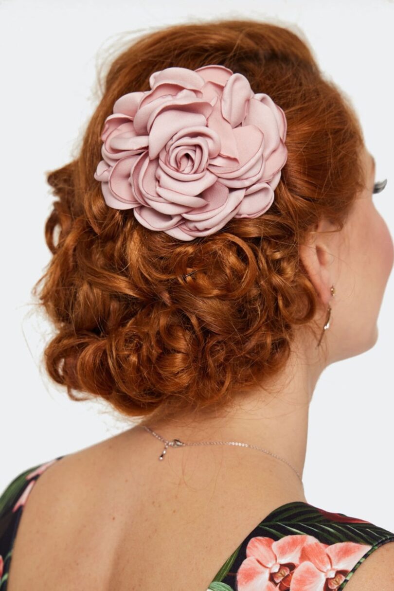 Pink Rose Flower Hairpin Brooch  Shop now at Kitty Darling