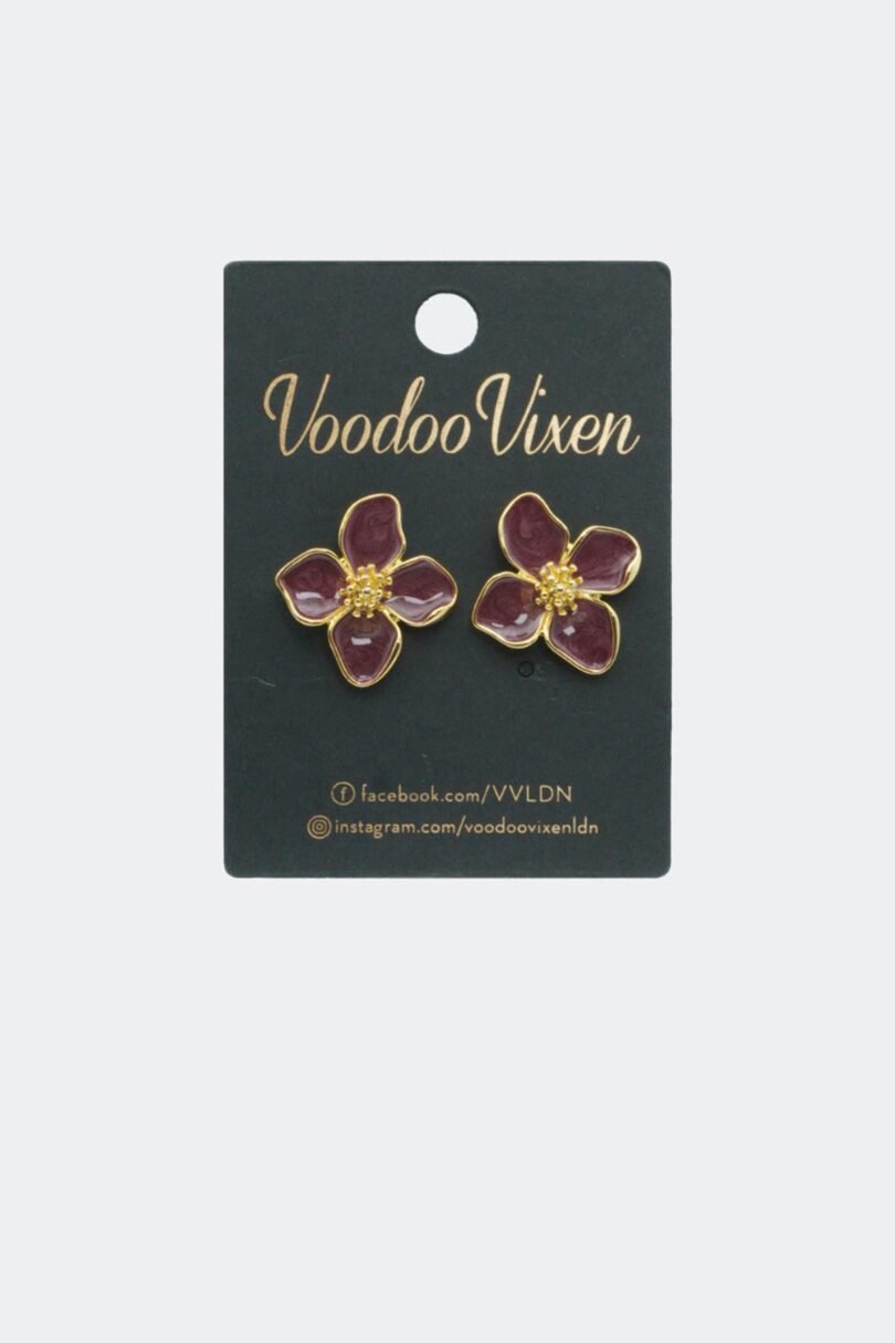Purple Alloy Earrings  Shop now at Kitty Darling