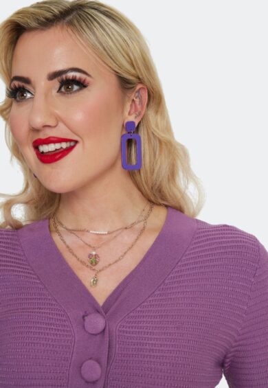 Purple Geometric Earrings – Jewellery | Kitty Darling