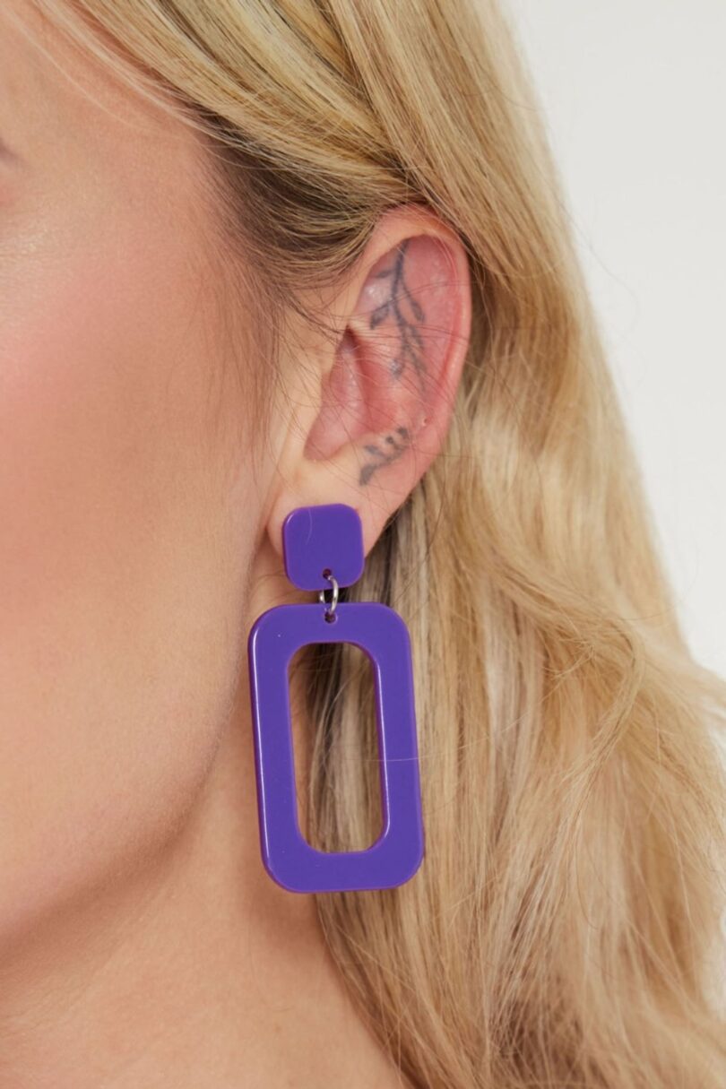 Purple Geometric Earrings  Shop now at Kitty Darling