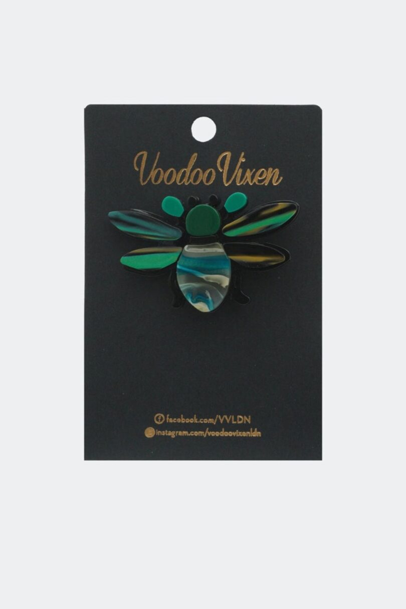 Resin Green Bug Brooch  Shop now at Kitty Darling