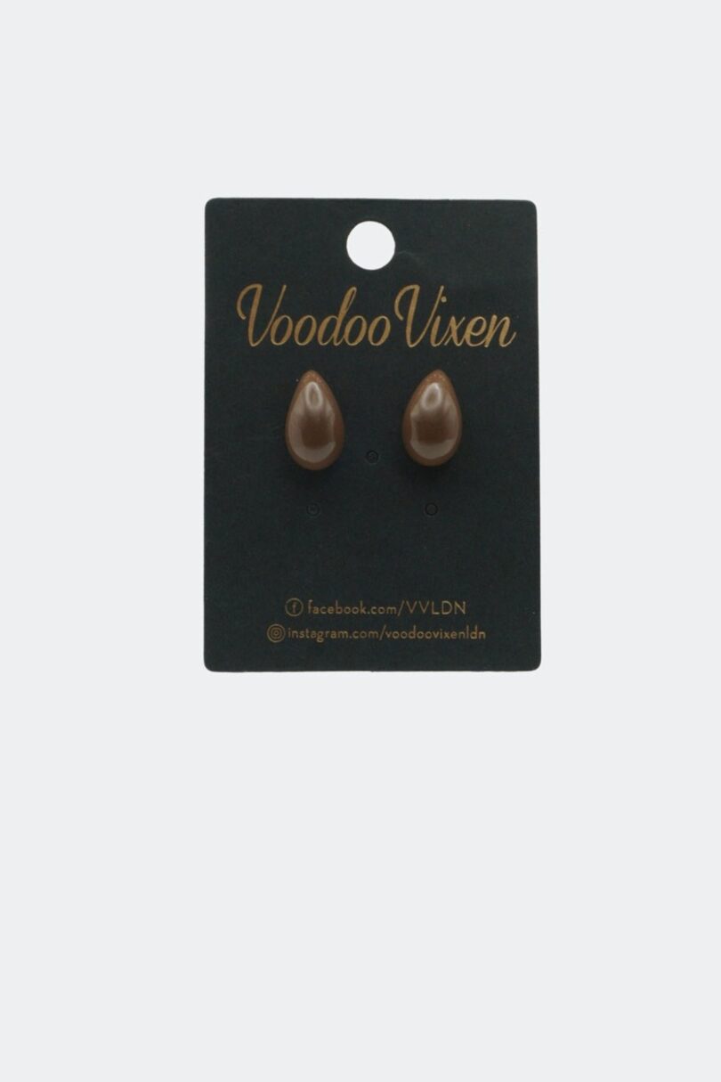 Retro Brown Teardrop Earrings  Shop now at Kitty Darling
