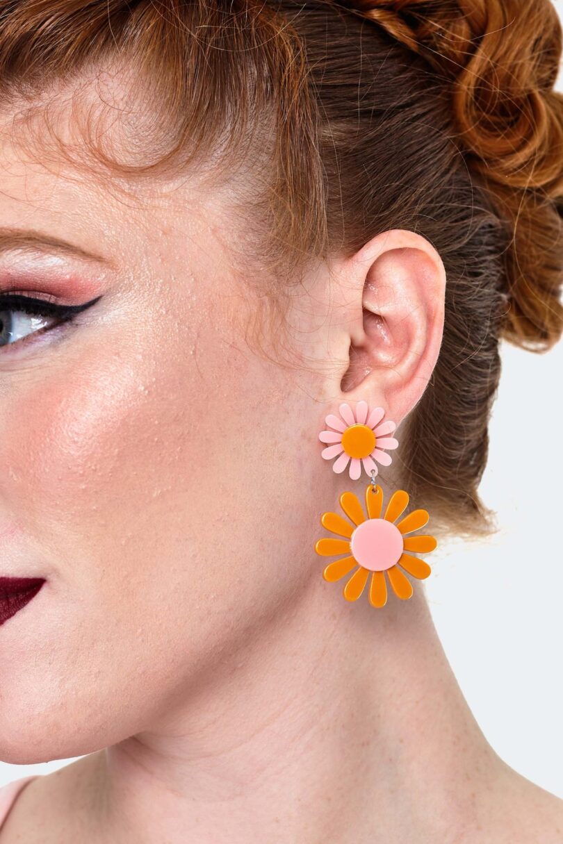 Retro Flower Earrings  Shop now at Kitty Darling