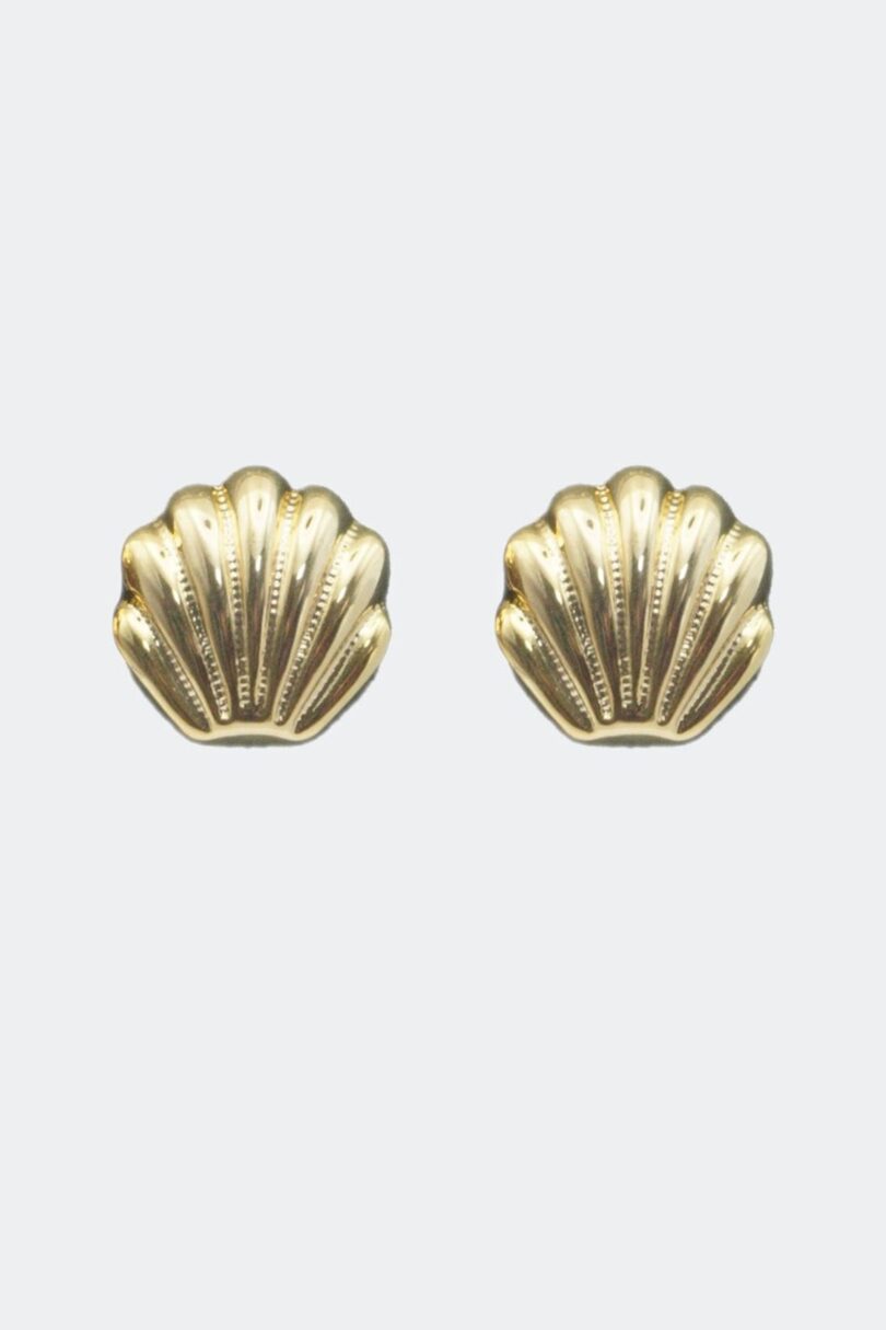 Retro Gold Shell Earrings  Shop now at Kitty Darling