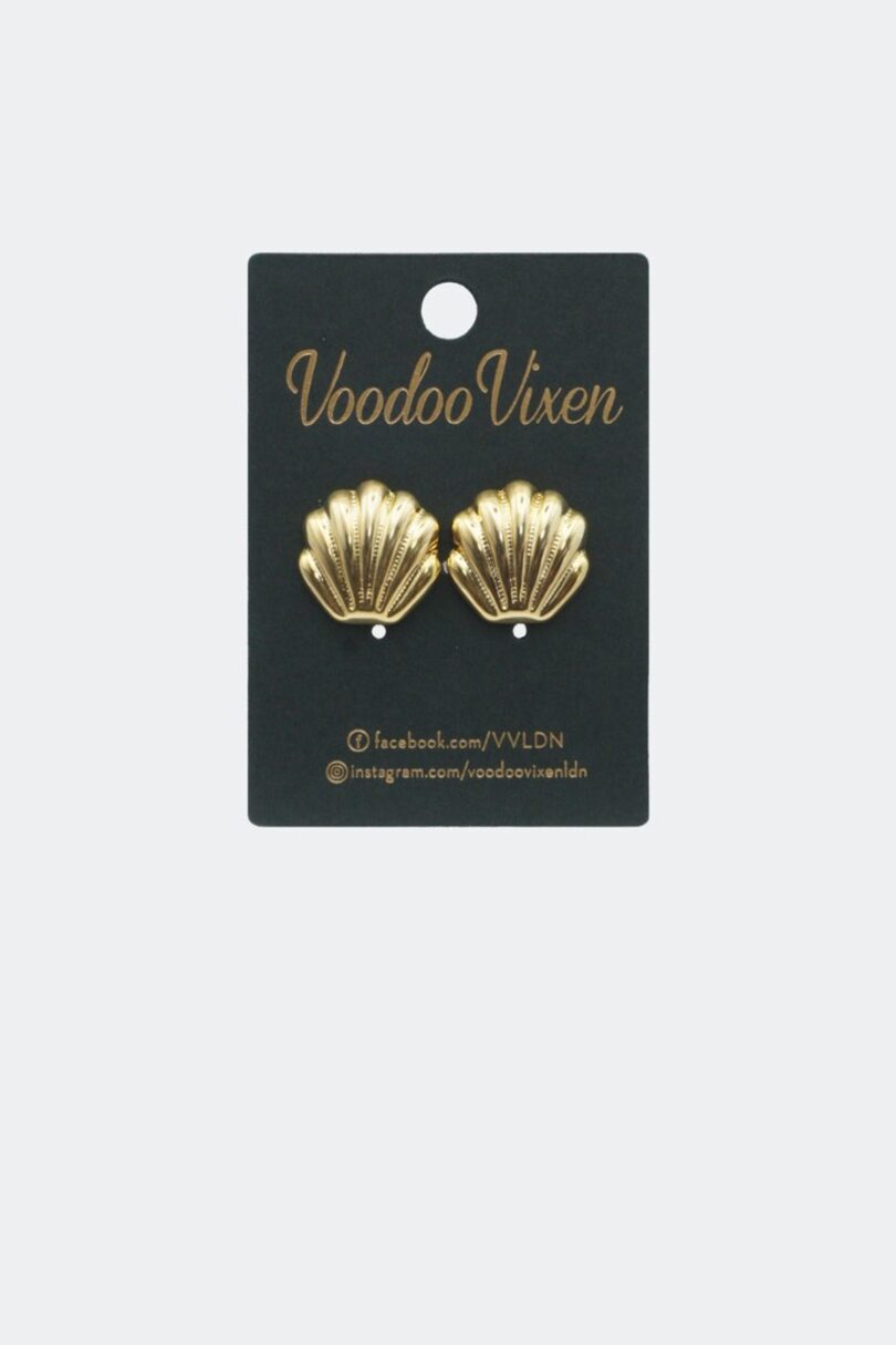 Retro Gold Shell Earrings  Shop now at Kitty Darling