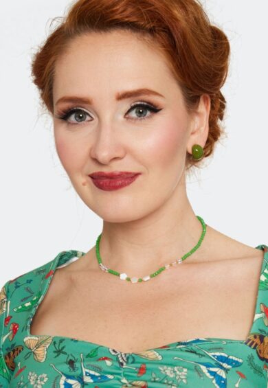 Retro Style Green Demi Hoop Earrings – Jewellery | Kitty Darling