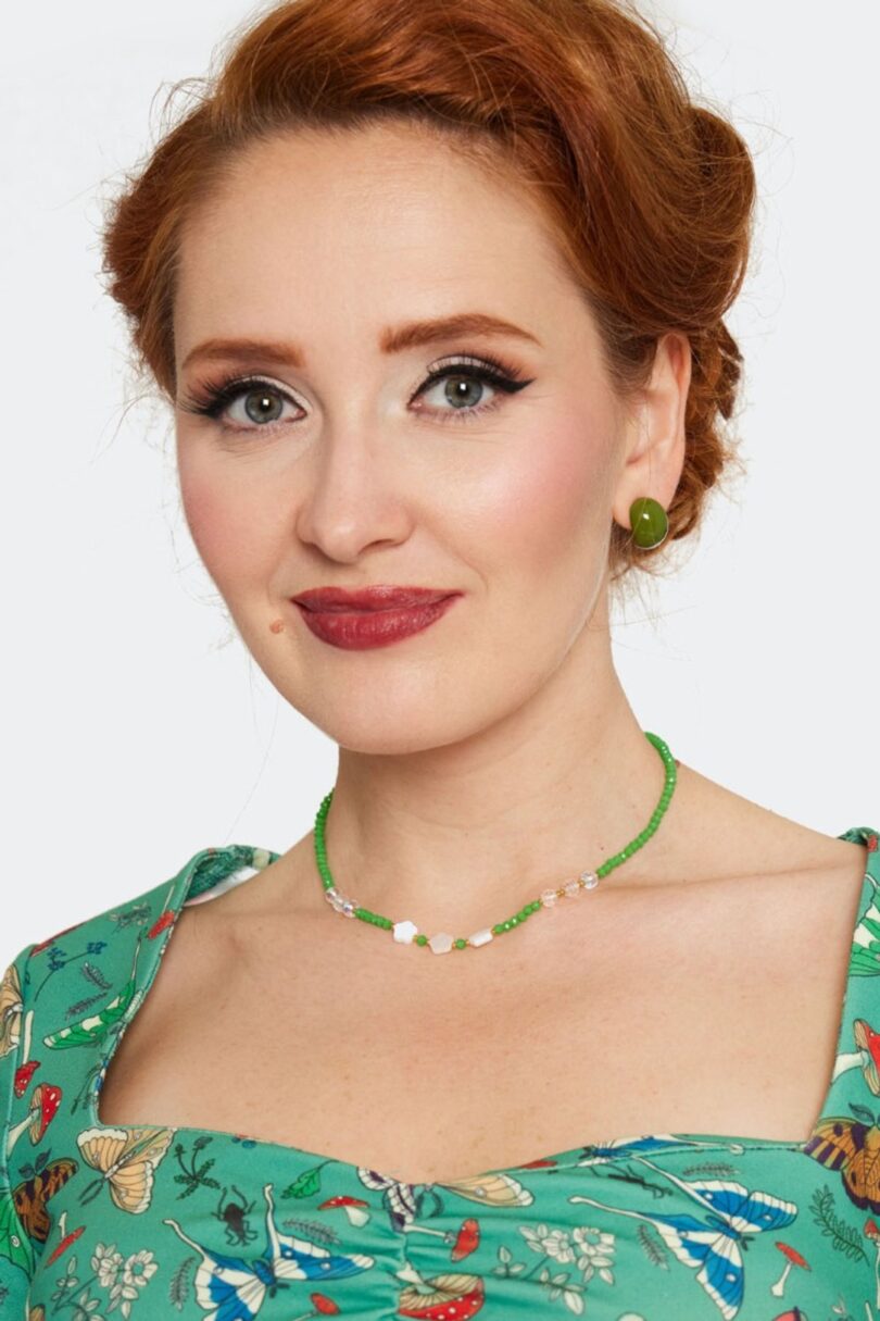 Retro Style Green Demi Hoop Earrings  Shop now at Kitty Darling