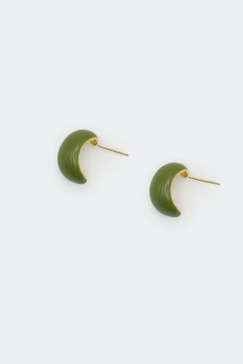 Retro Style Green Demi Hoop Earrings  Shop now at Kitty Darling