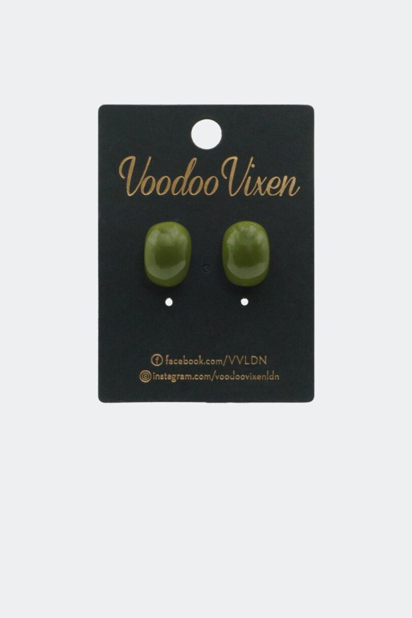 Retro Style Green Demi Hoop Earrings  Shop now at Kitty Darling
