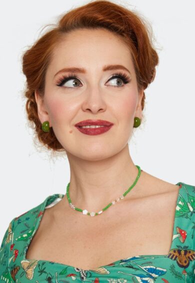 Retro Style Green Demi Hoop Earrings – Jewellery | Kitty Darling