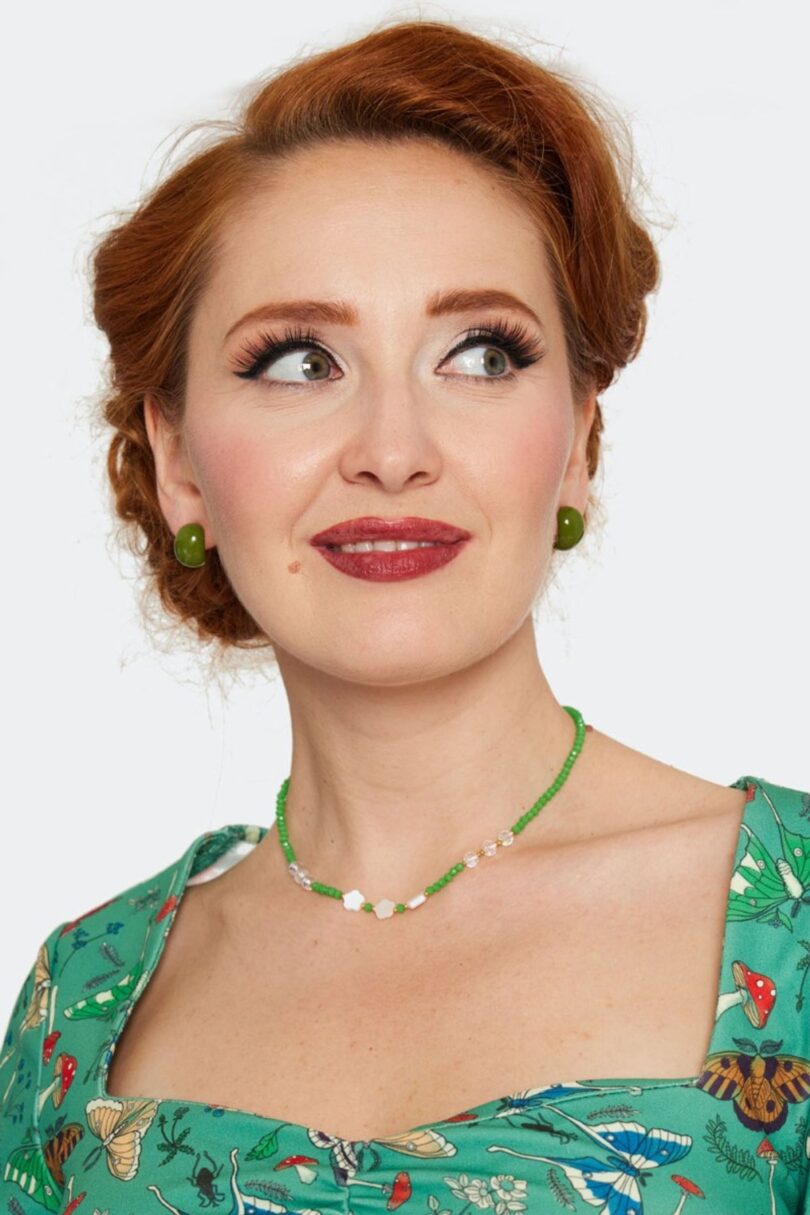 Retro Style Green Demi Hoop Earrings  Shop now at Kitty Darling