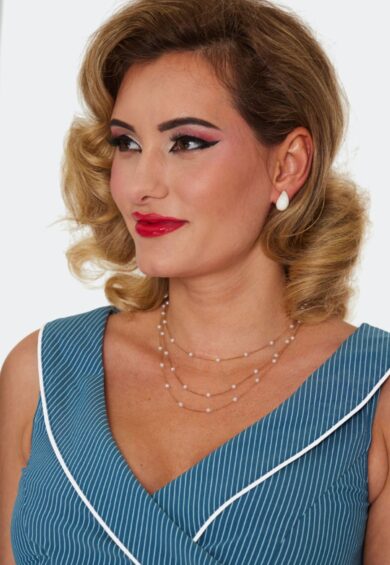 Retro White Teardrop Earrings – Jewellery | Kitty Darling