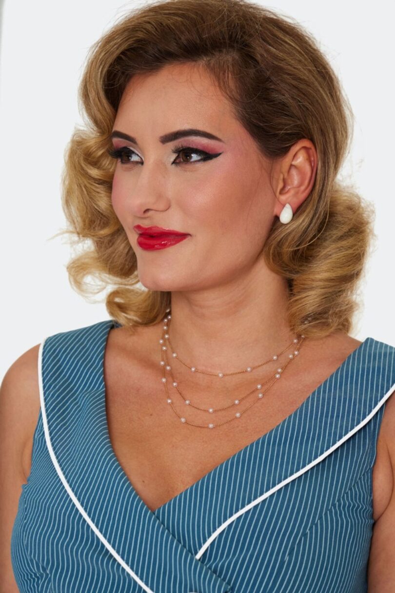 Retro White Teardrop Earrings  Shop now at Kitty Darling