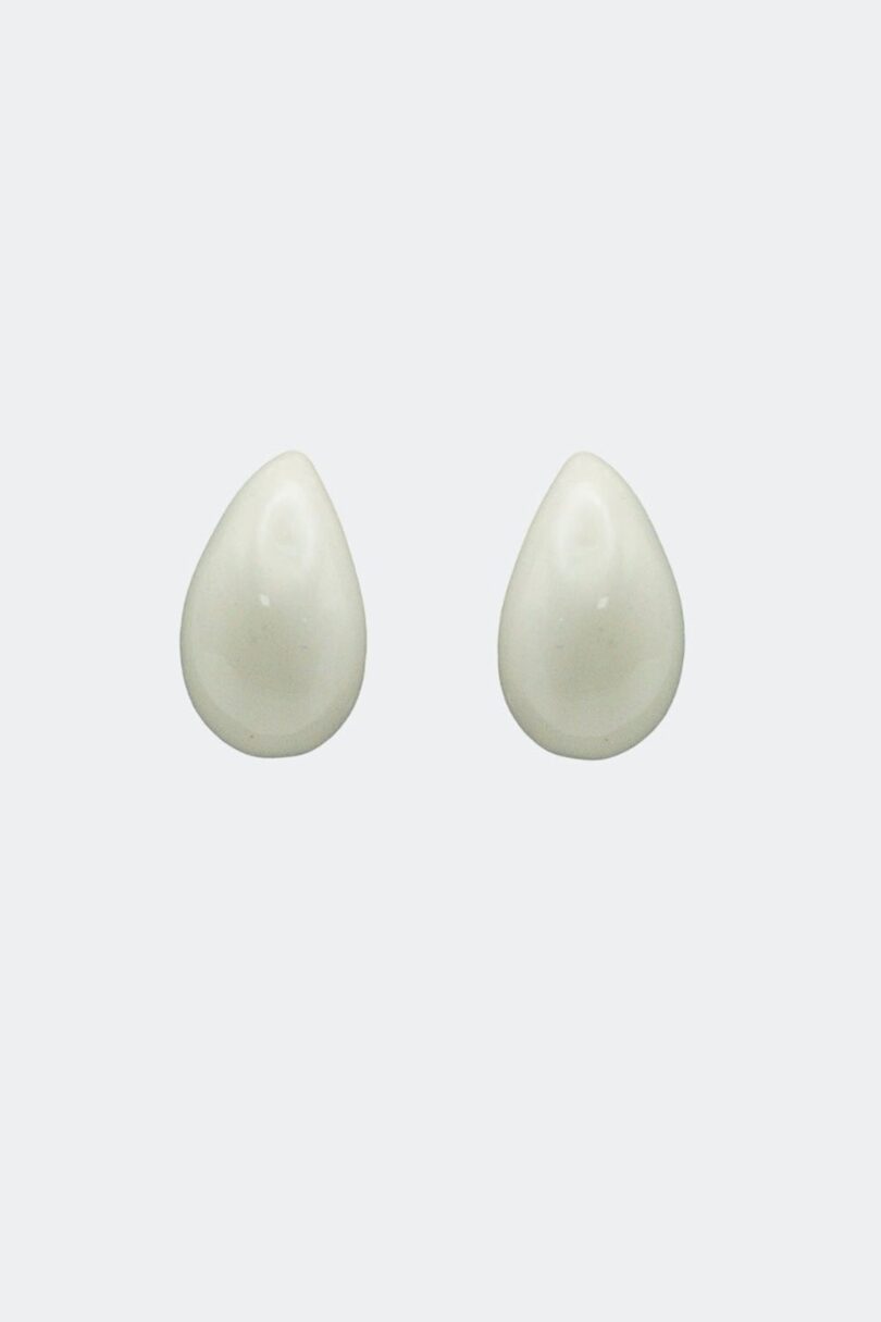 Retro White Teardrop Earrings  Shop now at Kitty Darling