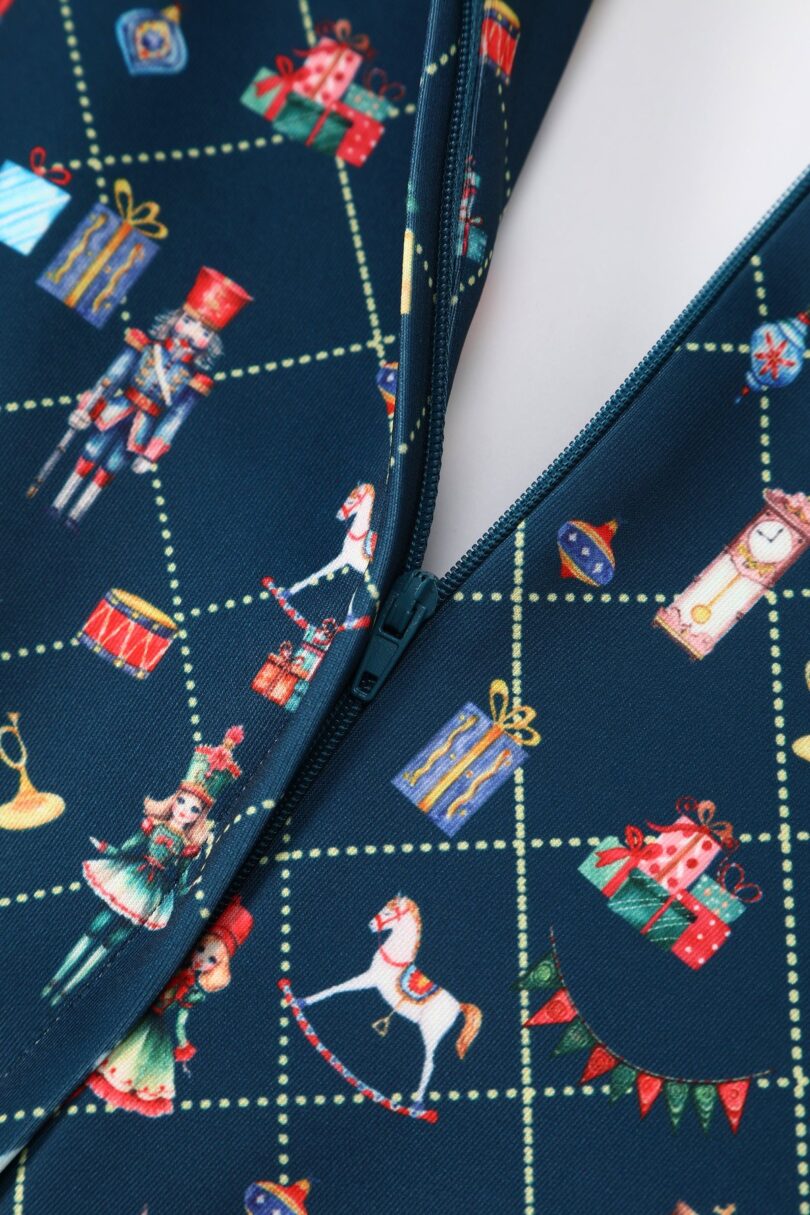 Scarlette Dark Blue Nutcracker Midi Dress  Shop now at Kitty Darling