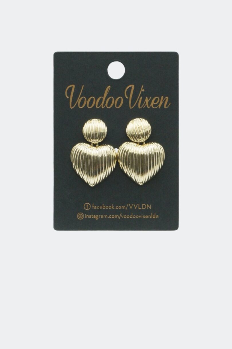 Shell Heart Gold Drop Earrings  Shop now at Kitty Darling