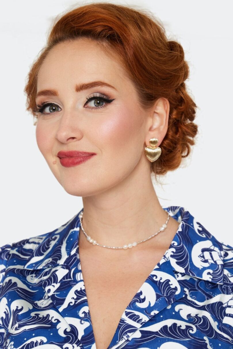 Shell Heart Gold Drop Earrings  Shop now at Kitty Darling