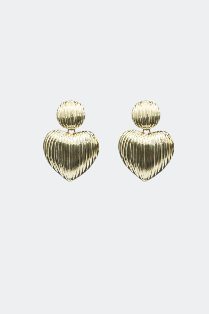 Shell Heart Gold Drop Earrings  Shop now at Kitty Darling