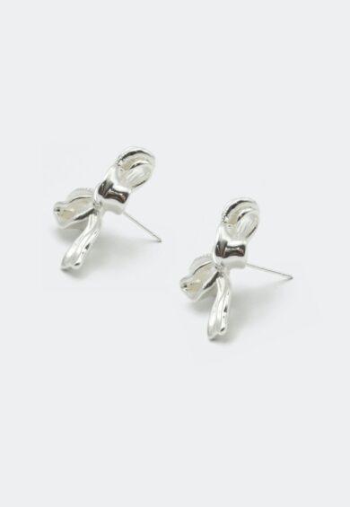 Silver Bow Earrings – Jewellery | Kitty Darling