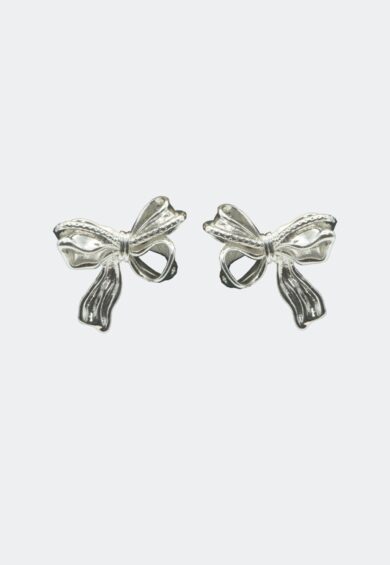 Silver Bow Earrings – Jewellery | Kitty Darling