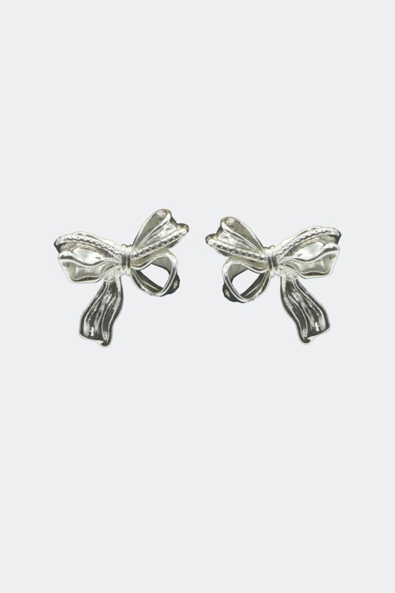 Silver Bow Earrings  Shop now at Kitty Darling