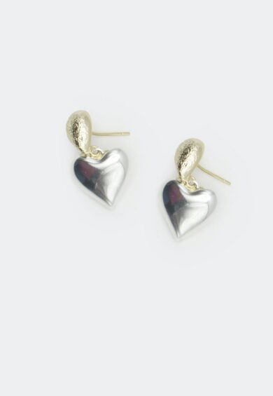 Silver Heart Drop Earrings – Jewellery | Kitty Darling