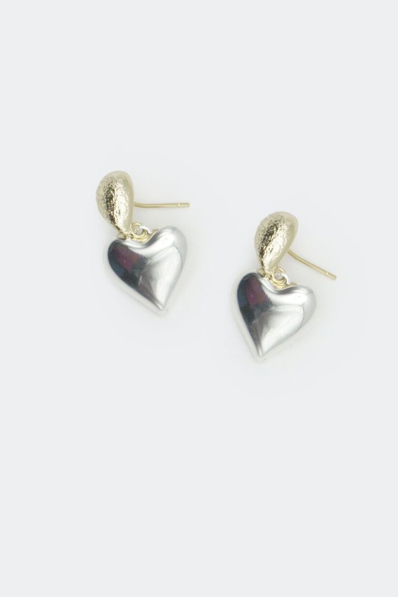 Silver Heart Drop Earrings  Shop now at Kitty Darling