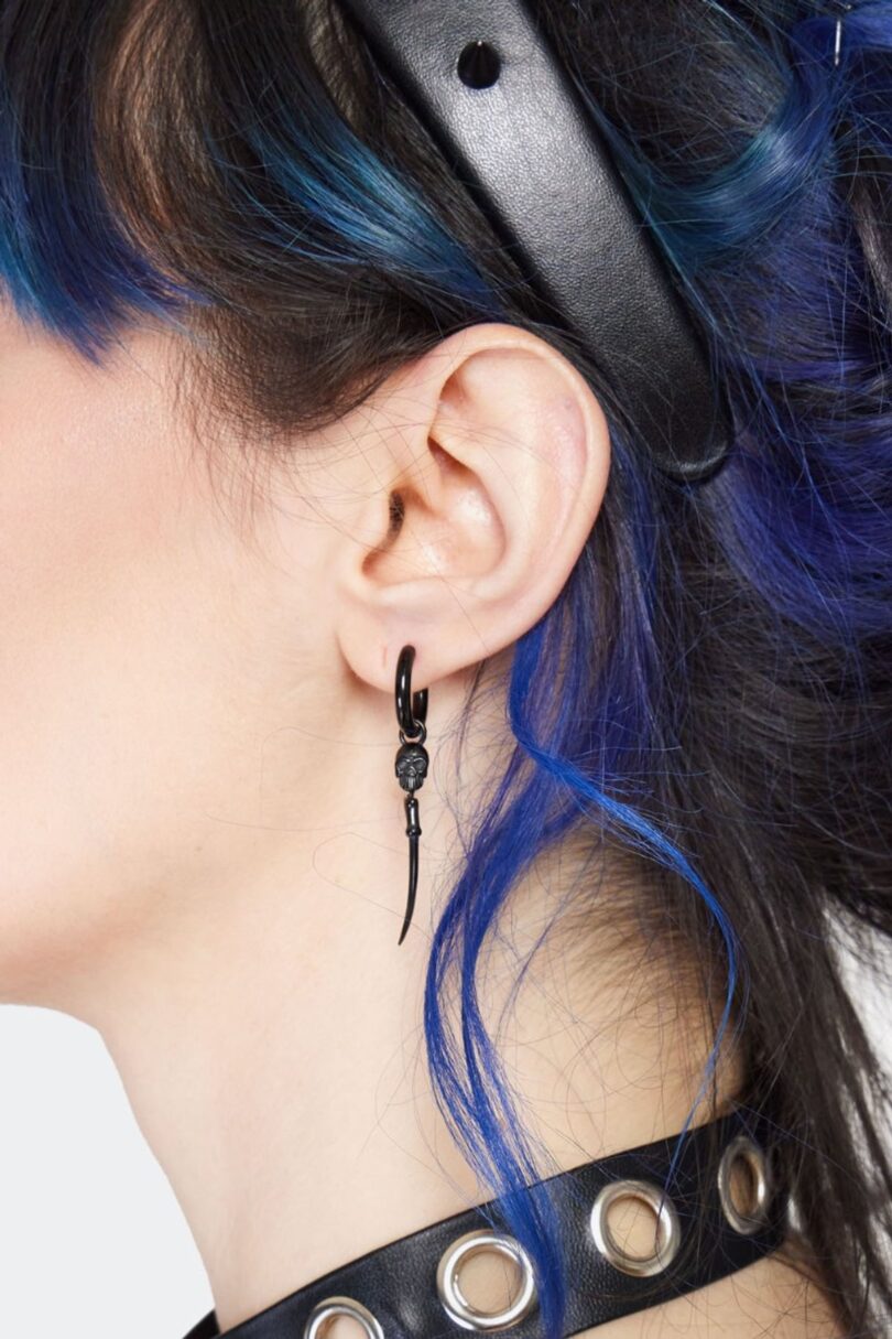 Skull And Bone Black Drop Earring  Shop now at Kitty Darling