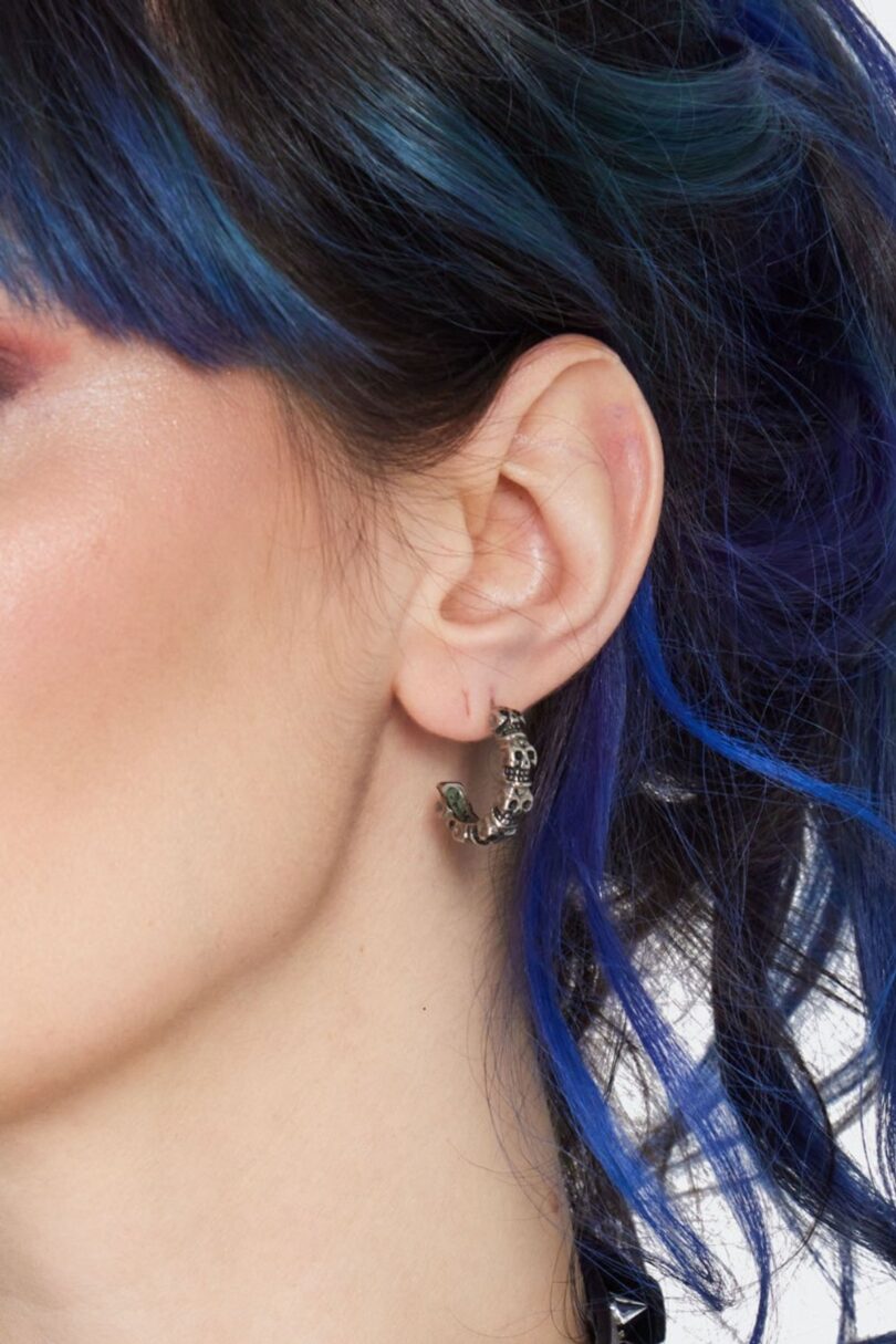 Skull Hooped Earrings  Shop now at Kitty Darling