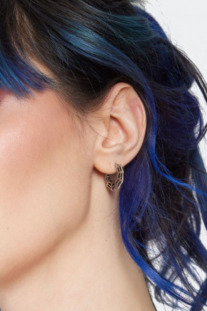 Spider Web Hoop Earrings  Shop now at Kitty Darling
