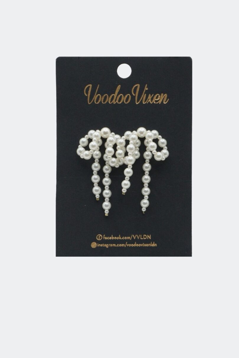 Statement Pearl Bow Earrings  Shop now at Kitty Darling