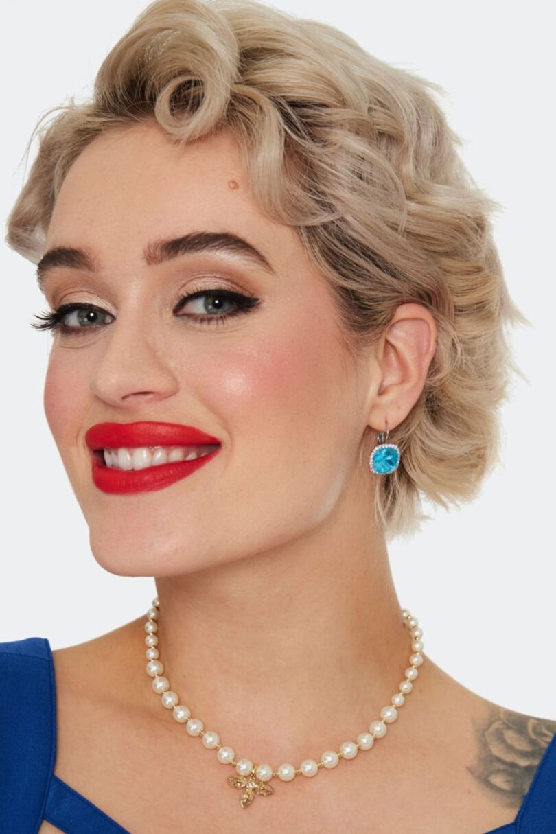 Topaz Square Diamond Earrings  Shop now at Kitty Darling