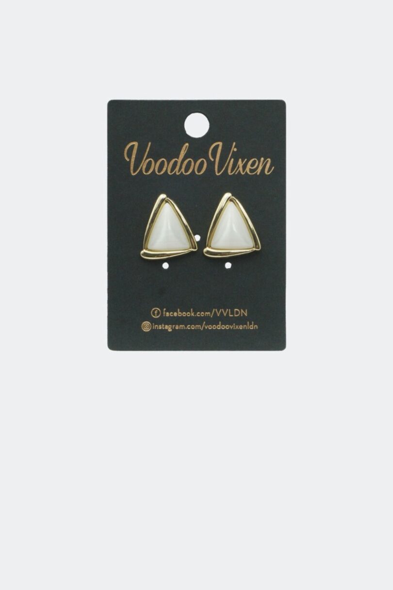 Triangle Shape Opal Style Earrings  Shop now at Kitty Darling