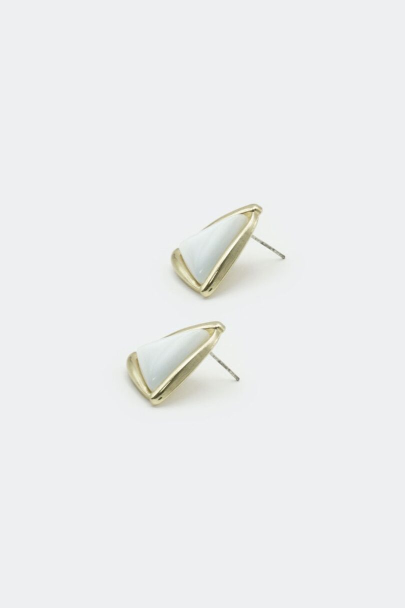 Triangle Shape Opal Style Earrings  Shop now at Kitty Darling