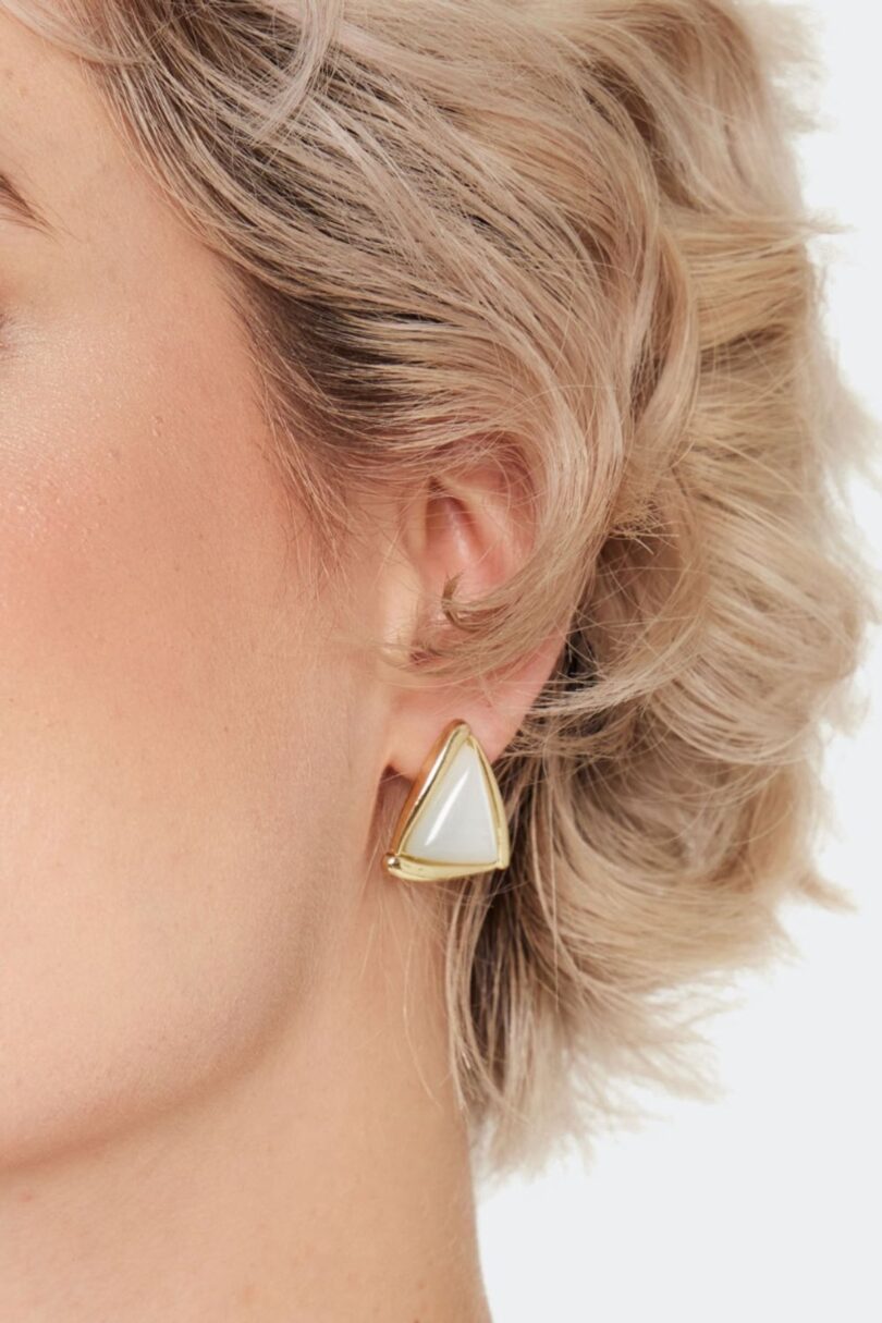 Triangle Shape Opal Style Earrings  Shop now at Kitty Darling