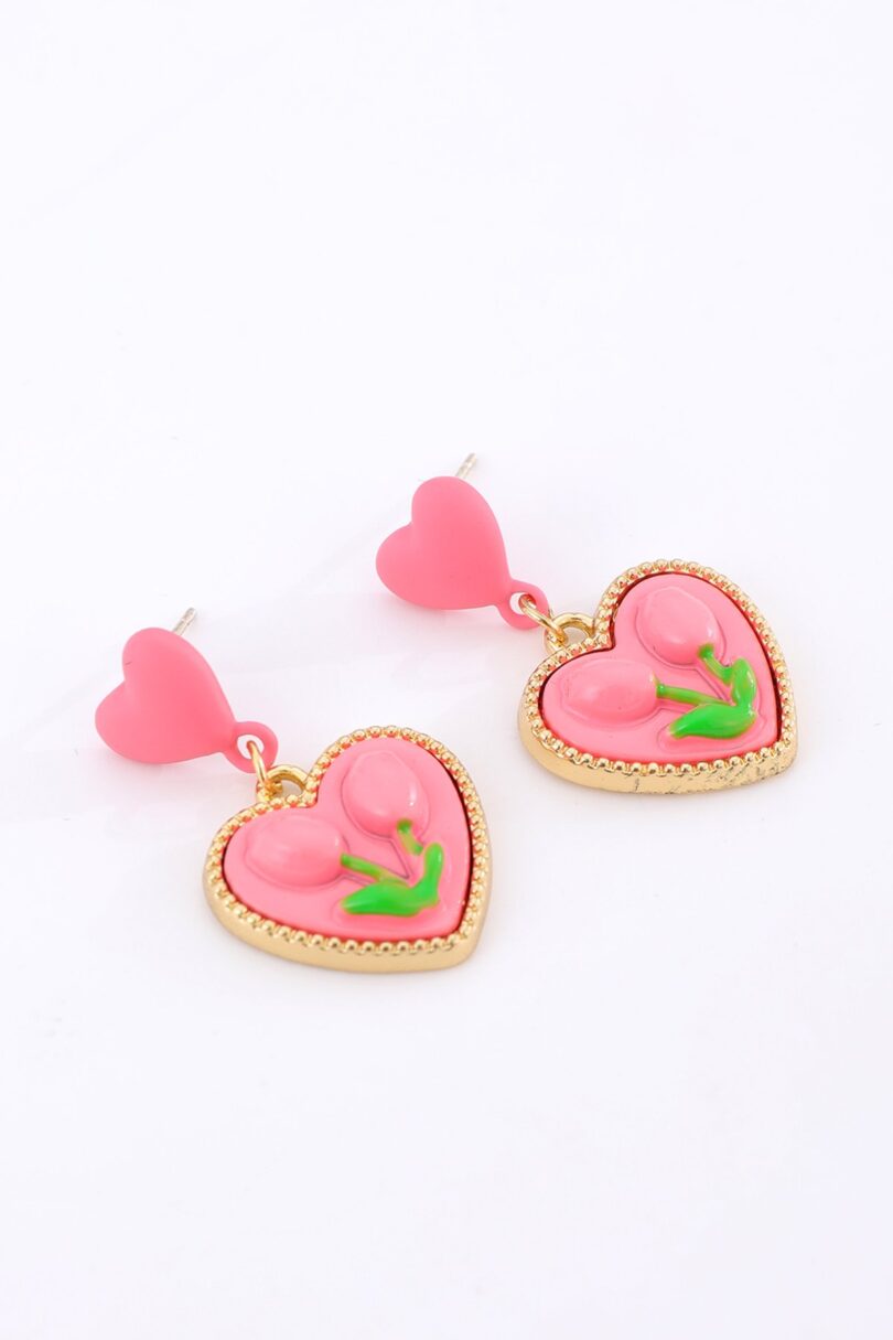 Tulip Heart Earrings  Shop now at Kitty Darling