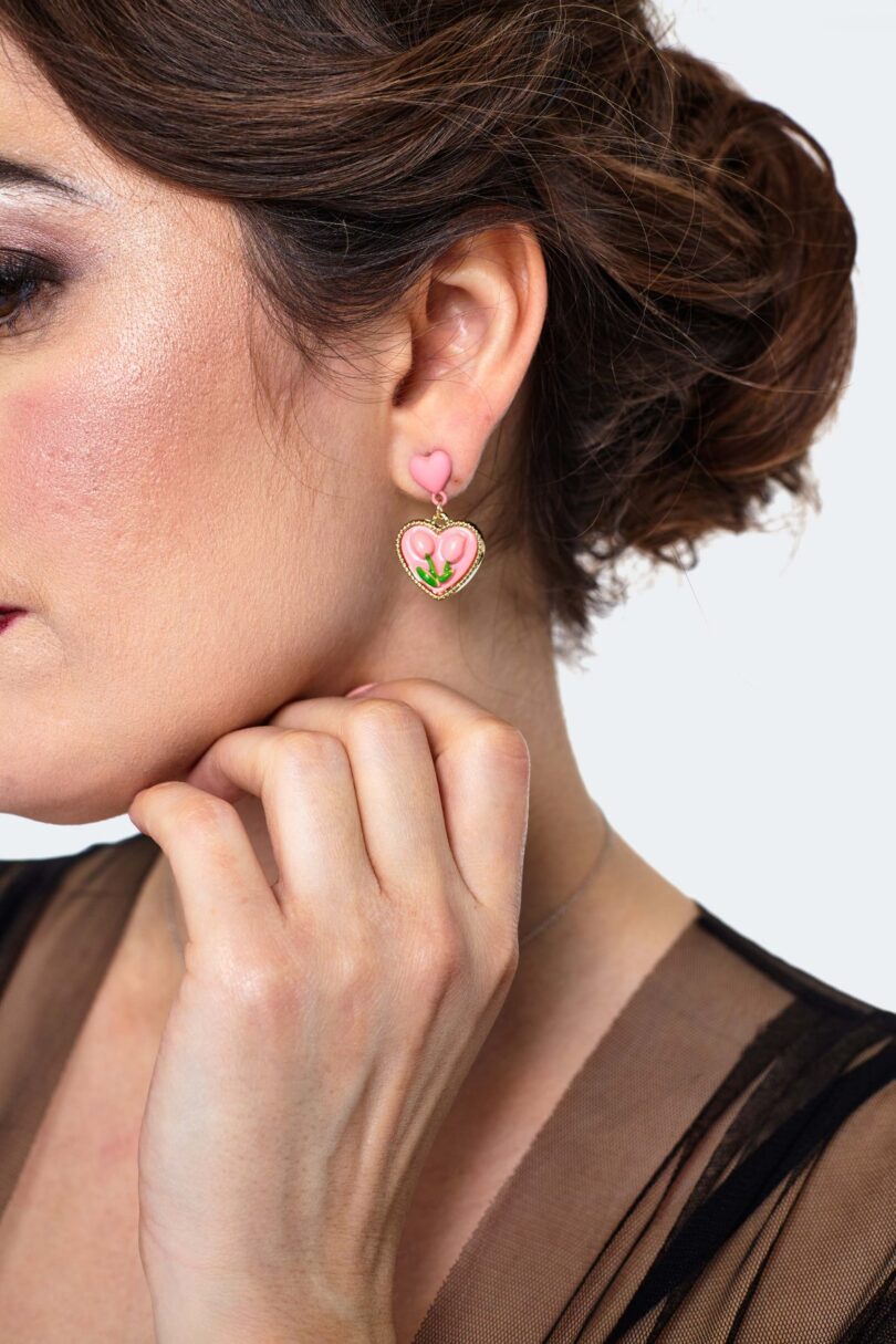 Tulip Heart Earrings  Shop now at Kitty Darling