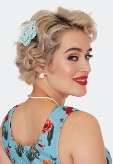 Tweed Blue Flower Hairpin Brooch – Jewellery | Kitty Darling