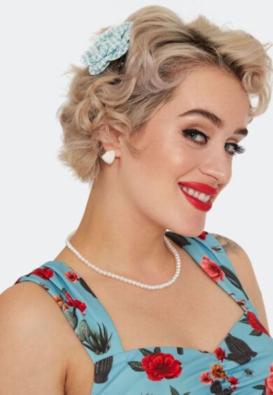 Tweed Blue Flower Hairpin Brooch – Jewellery | Kitty Darling