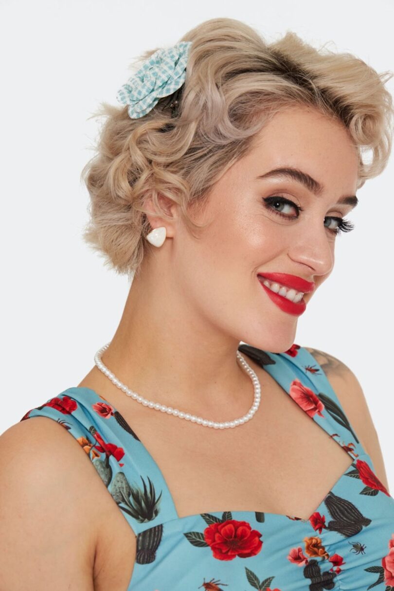 Tweed Blue Flower Hairpin Brooch  Shop now at Kitty Darling