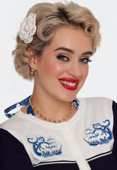 Tweed Cream Flower Hairpin Brooch – Jewellery | Kitty Darling