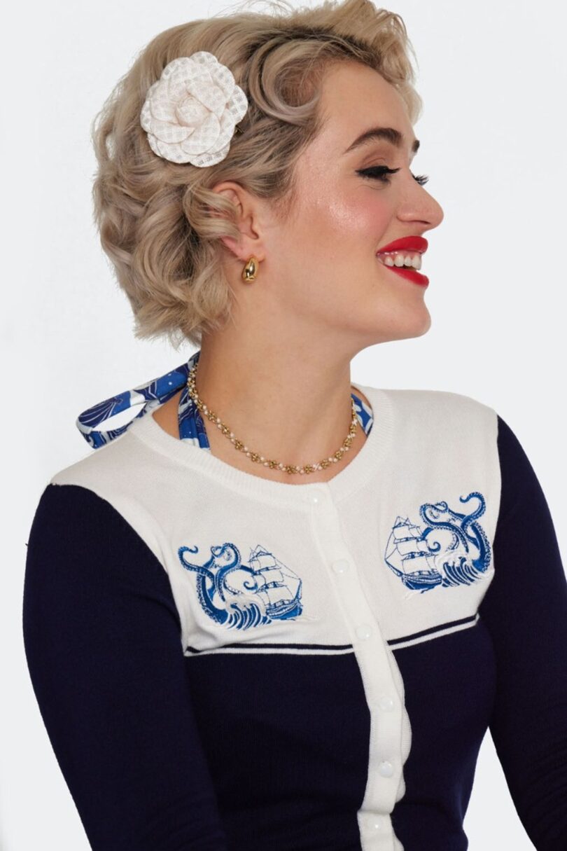 Tweed Cream Flower Hairpin Brooch  Shop now at Kitty Darling